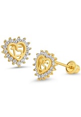 dazzling Quinceanera yellow gold baby earrings